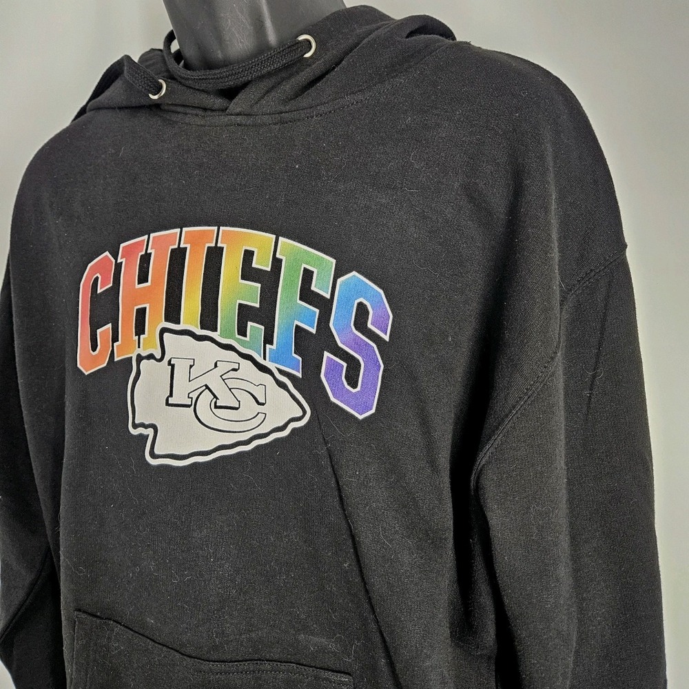 Fanatics Kansas City Chiefs Black Hoodie Size Large Football New